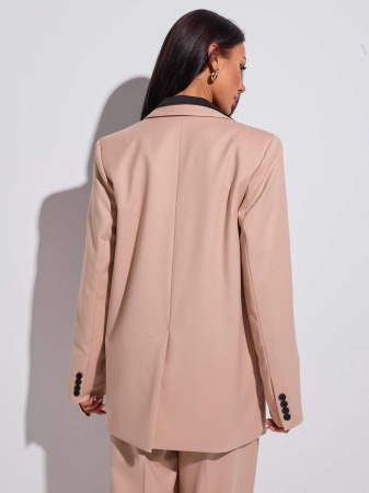 Жакет женский из вискозы оверсайз, песочный