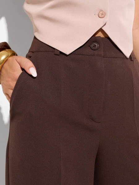Брюки-палаццо женские классические, горький шоколад