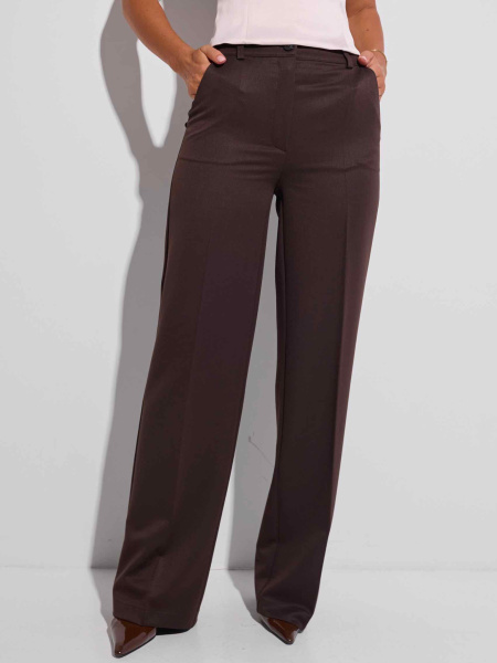 Брюки из вискозы классические, горький шоколад 