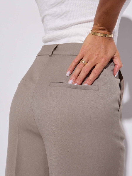 Брюки классические из вискозы, хаки