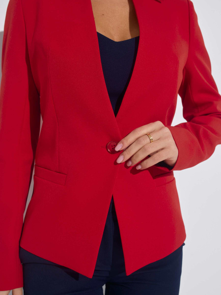 Жакет женский приталенный, красный