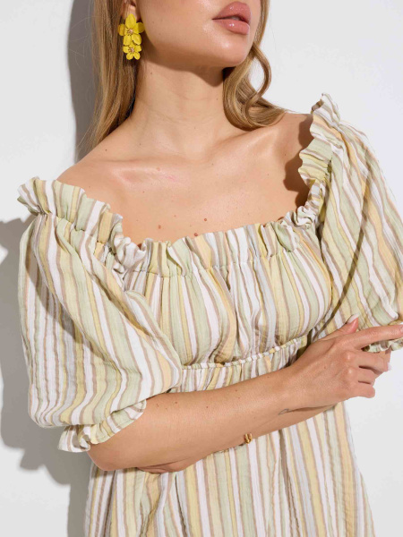 Сарафан летний из муслина в полоску