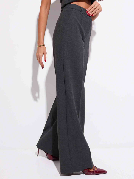 Женские брюки-палаццо из вискозы, антрацитовый