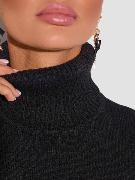 Платье трикотажное оверсайз, черно-серое