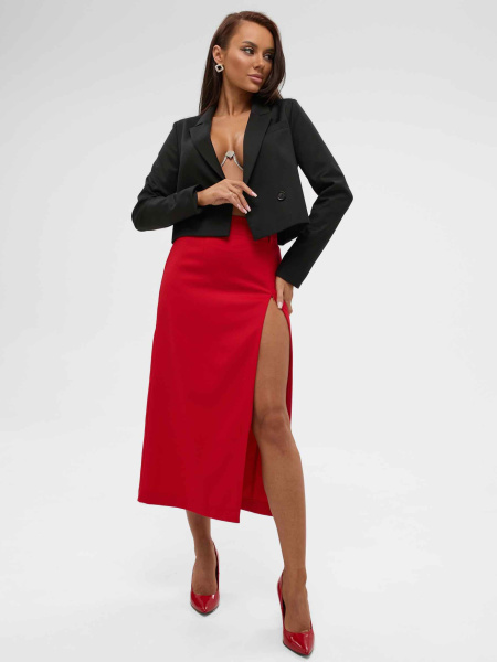 Жакет женский укороченный из вискозы, черный