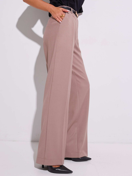 Брюки-палаццо классические из вискозы, латте