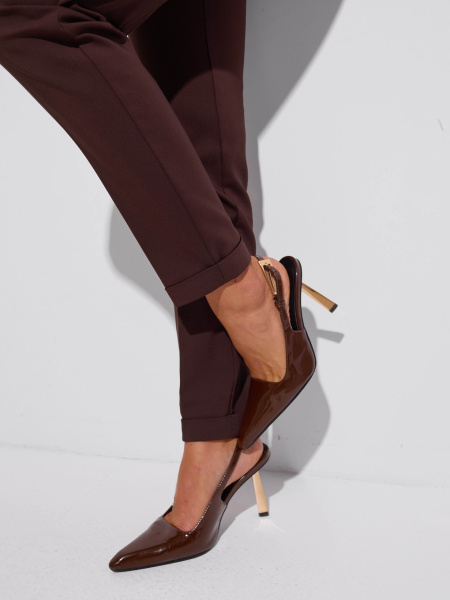 Брюки женские зауженные, горький шоколад 