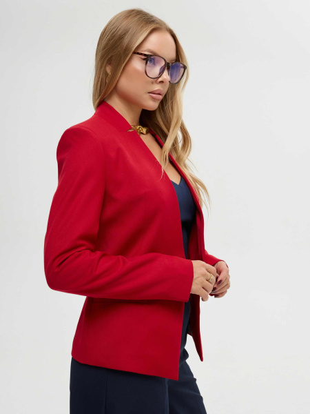 Жакет женский приталенный из вискозы, красный