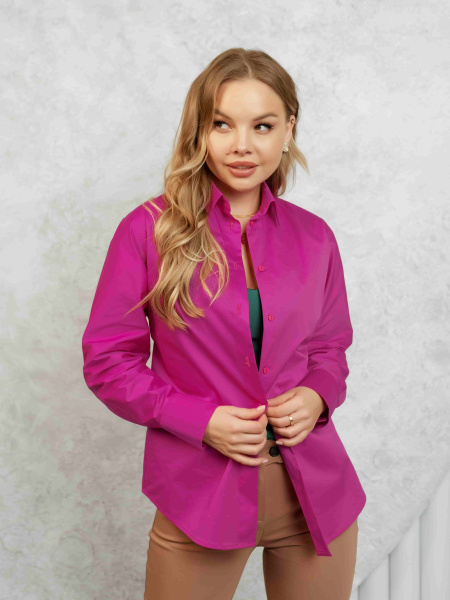 Рубашка женская классическая, фуксия