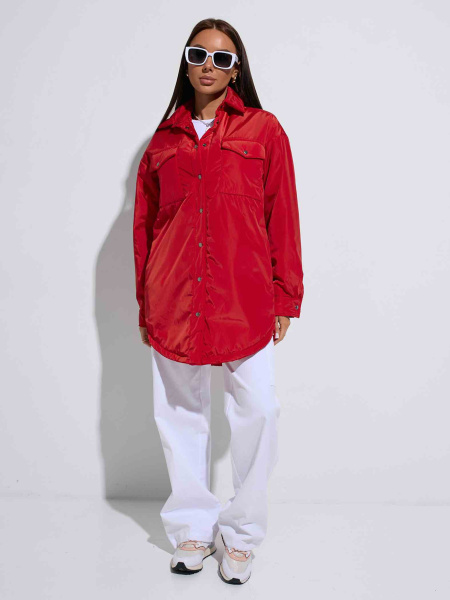 Куртка-рубашка женская, красная