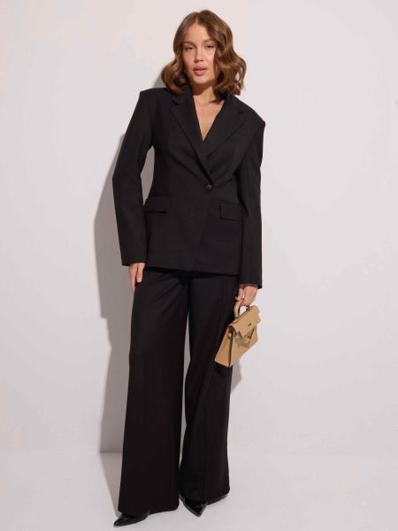 Брюки-палаццо женские из вискозы со стрелками, черные