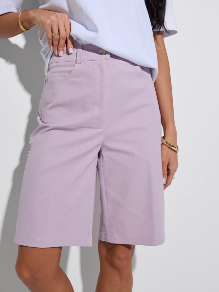 Шорты женские удлиненные джинсовые, сиреневые