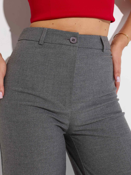 Брюки-палаццо женские из поливискозы, серые