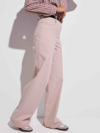 Джинсы трубы женские, бежевые