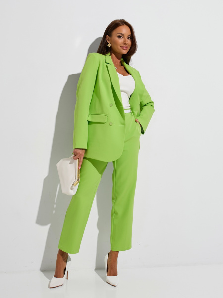 Женские прямые брюки на резинке, лайм