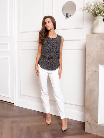 Топ женский классический с воланом, черно-белый