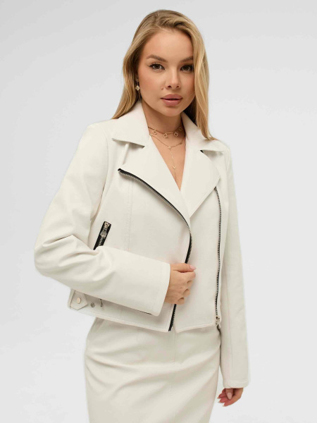 Куртка женская из эко-кожи, белая