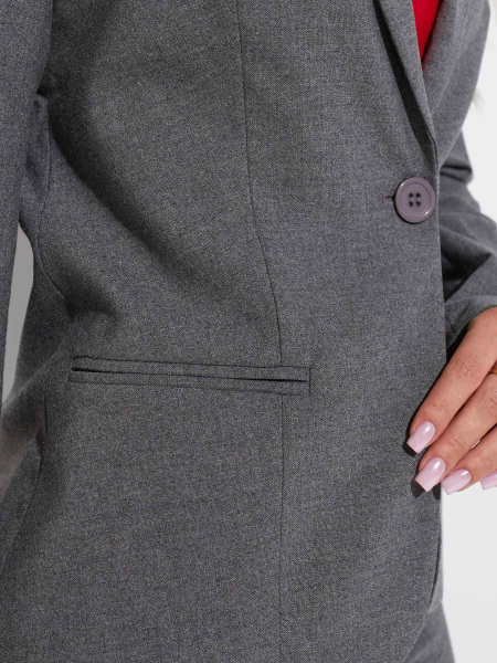 Женский приталенный жакет из поливискозы, серый