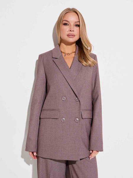 Женский жакет двубортный из вискозы, капучино