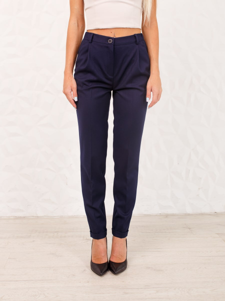 Брюки женские офисные из вискозы, темно-синие