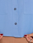Рубашка женская укороченная с накладными карманами, голубая