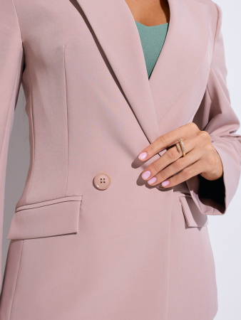 Жакет женский приталенный двубортный, темно-бежевый