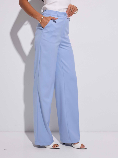Брюки классические из вискозы, голубые
