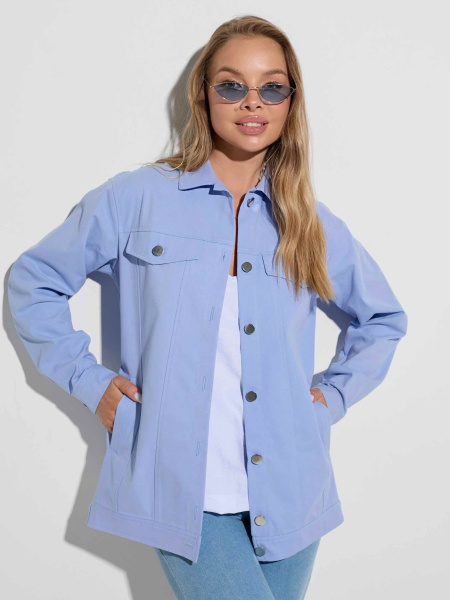 Куртка женская джинсовая удлиненная, голубая