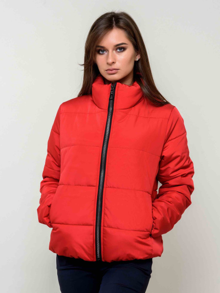 Куртка женская короткая, красная
