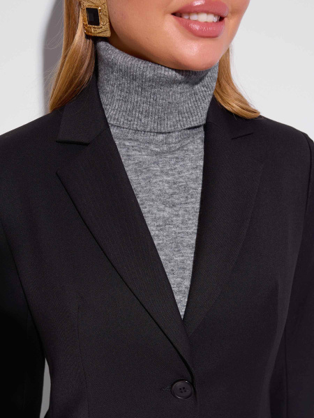 Жакет классический приталенный из вискозы, черный