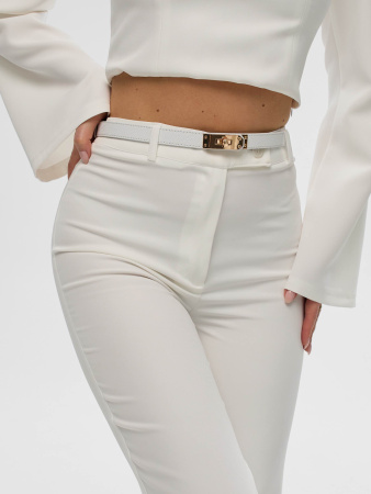 Брюки клеш женские классические, белые