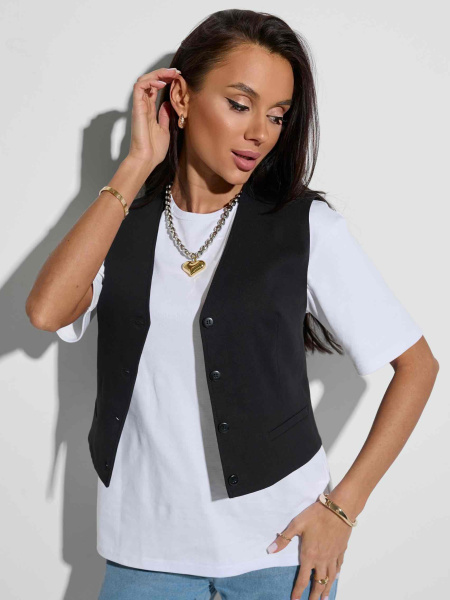 Жилет женский хлопковый, черный