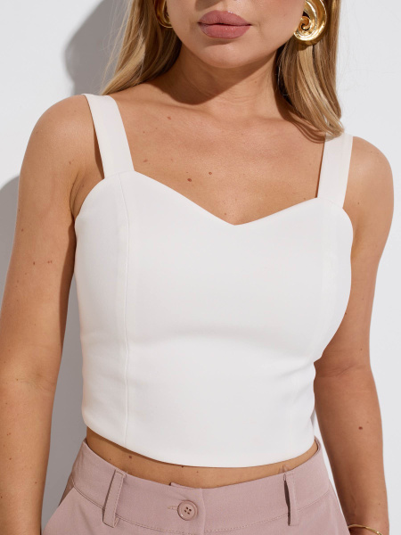 Топ женский классический укороченный из хлопка Топ женский классический укороченный из хлопка