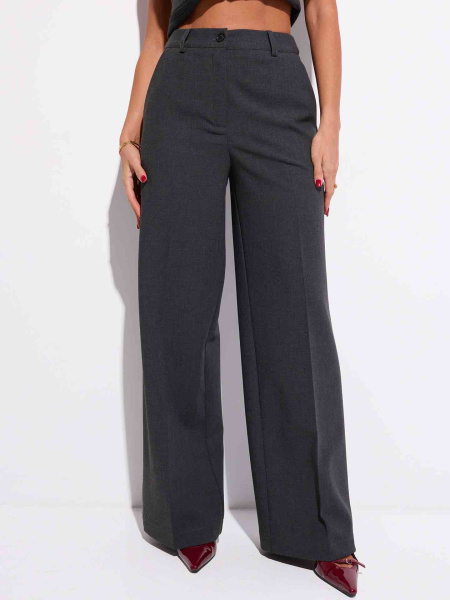Женские брюки-палаццо из вискозы, антрацитовый