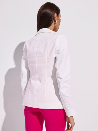 Женский приталенный жакет из хлопка, белый