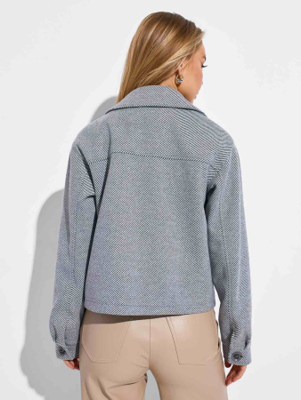 Куртка-рубашка из пальтовой ткани, серая