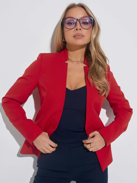 Жакет женский приталенный, красный