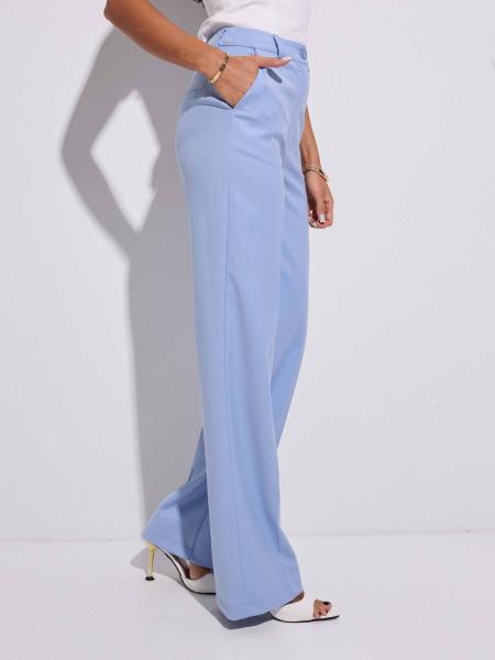 Брюки классические из вискозы, голубые