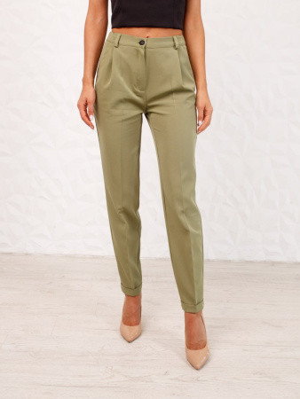 Брюки женские офисные классические, оливковые