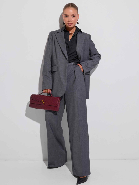 Брюки-палаццо классические из вискозы, графит