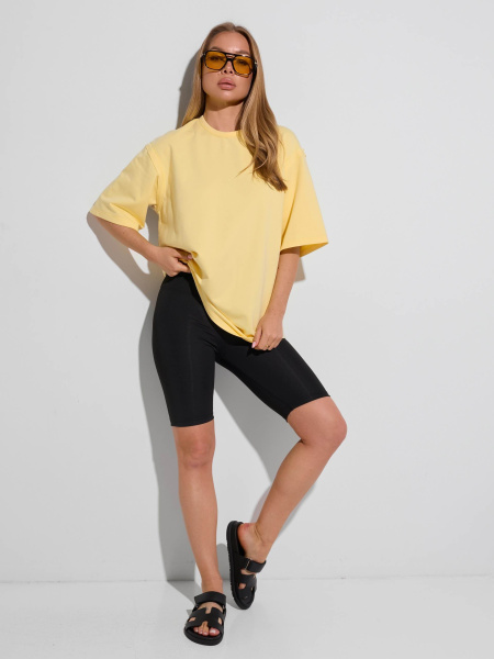Футболка женская оверсайз, желтая