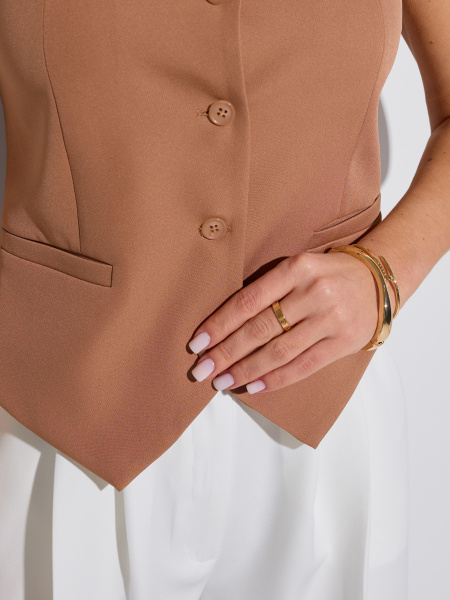 Жилет женский классический, кофейный