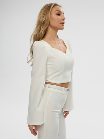 Женский приталенный топ с длинным рукавом