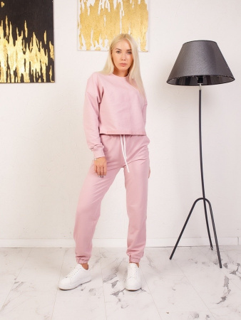 Свитшот женский со спущенной проймой, темно-розовый