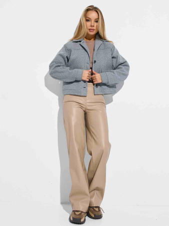 Куртка-рубашка из пальтовой ткани, серая