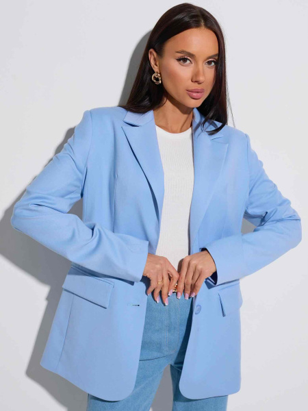 Жакет женский оверсайз из вискозы, голубой