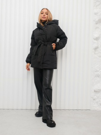 Полупальто женское зимнее с капюшоном