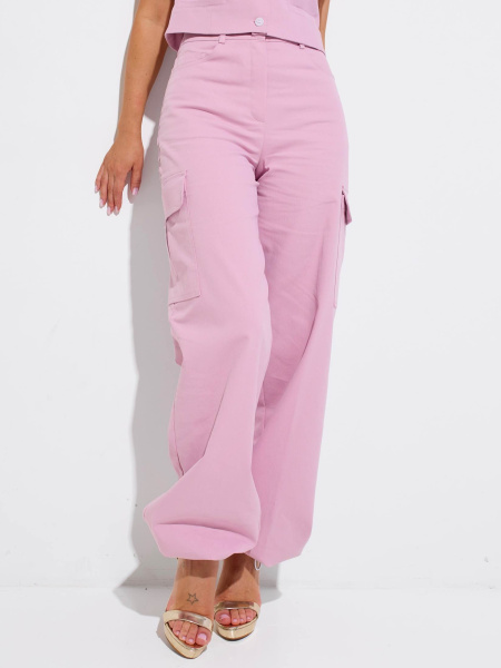 Брюки-карго женские, светло-розовые