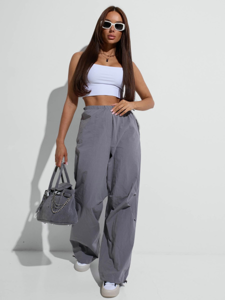Брюки-баллоны спортивные женские, серые