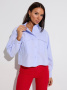Рубашка женская укороченная с кокеткой и накладными карманами